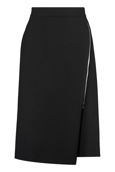 Hugo Boss Vilea Tropical Stretch Wool Pencil Skirt In Black