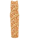 Nanushka Rilo Ruched Printed Jersey Midi Dress In Beige