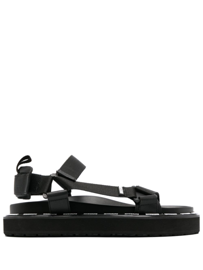 Moschino Logo-print Slingback Sandals In Black