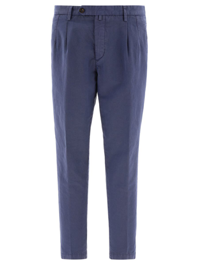 Briglia 1949 Navy Slim Fit Cotton Chino Pant In Blue