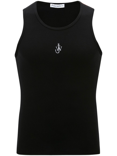 Jw Anderson Printed Vest Top In Black