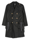 Balmain Double-breasted Trench Coat In Black