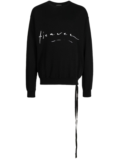 Ann Demeulemeester Slogan-print Cotton Sweatshirt In Schwarz