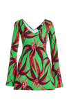 Louisa Ballou Printed Ribbed-knit Jersey Minidress In Multi