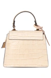 Persaman New York Croco Embossed Top Handle Bag In Ivory