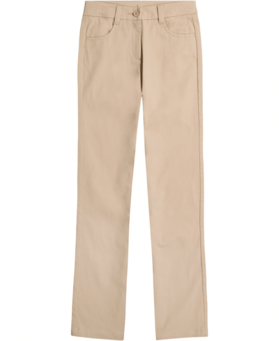 Nautica Big Girls High Waisted 4-pocket Bootcut Pants In Khaki