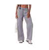 Edikted Seaside Stripe Wide Leg Drawstring Pants In Navy/ White