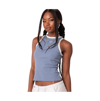 Edikted Contrast Rib Tank Top In Blue