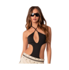Edikted Unity Cutout Halter Bodysuit In Black