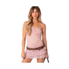 Edikted Scarlet Strapless Lace Dress In Light Pink