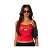 Edikted Spain Cotton Graphic Crop Tank In Red