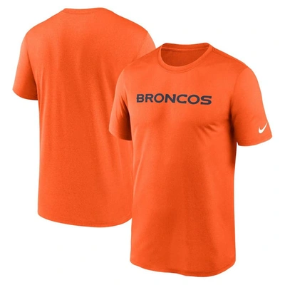 Nike Orange Denver Broncos Primetime Legend Wordmark Performance T-shirt In Pink