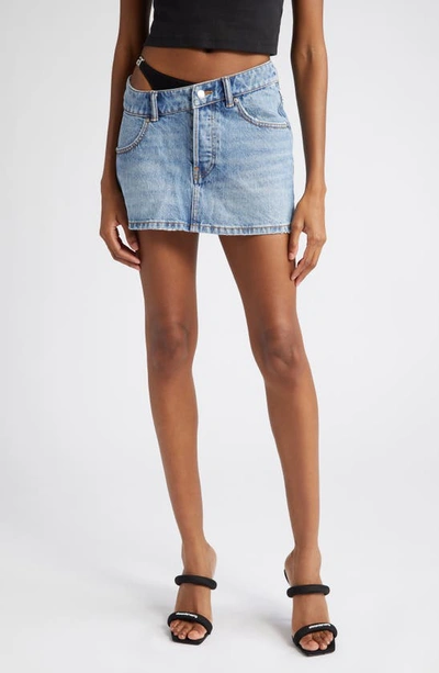 Alexander Wang Asymmetric Bikini Layer Mini Skirt In Denim In Blue