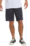 Volcom Frickin' Elastic Waist Shorts In Charcoal