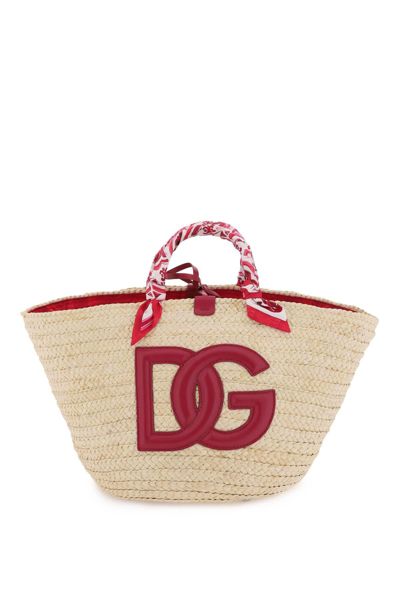 Dolce & Gabbana Large 'kendra' Shopper Bag In Beige,fuchsia