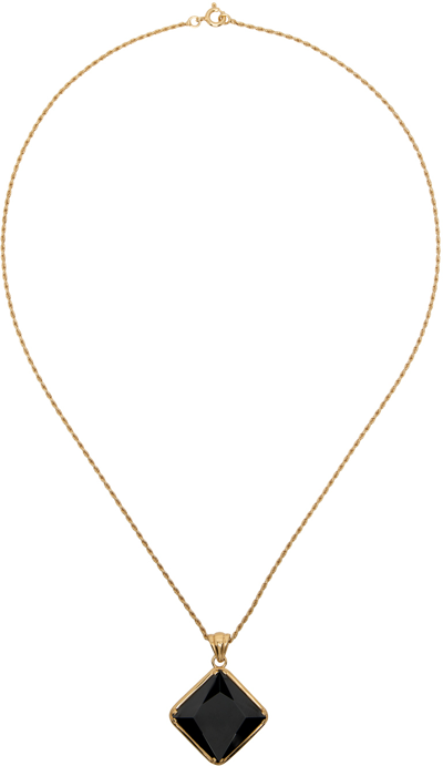 Ernest W Baker Gold Stone Necklace In Gold Plated Silver