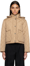Burberry Roxbugh Quilted Hooded Jacket In Brown