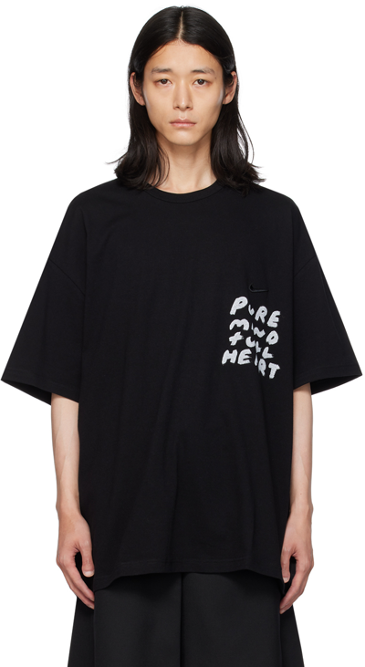 Black Comme Des Garçons Graphic-print Cotton T-shirt In 1 Black
