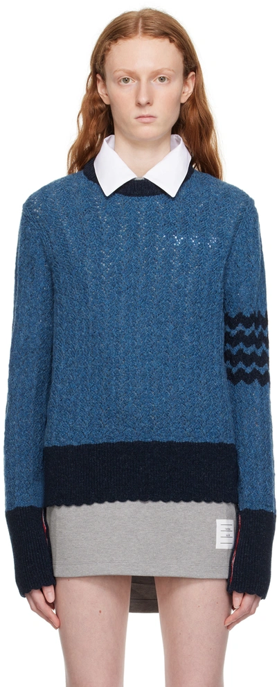 Thom Browne Navy 4-bar Jumper In 435 Dark Blue