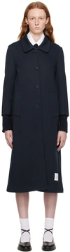 Thom Browne Navy Patch Coat In 415 Navy