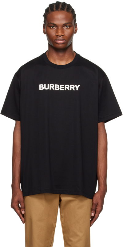Burberry Logo Print T-shirt In Black