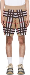 BURBERRY BEIGE CHECK SHORTS