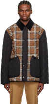 Burberry Men's Weavervale Check Quilted Jacket In Dark Birch Brown Chk