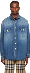 BURBERRY BLUE FADED DENIM SHIRT