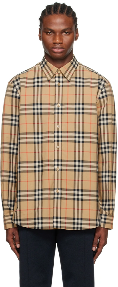 Burberry Beige Vintage Check Shirt In Archive Beige Ip Chk