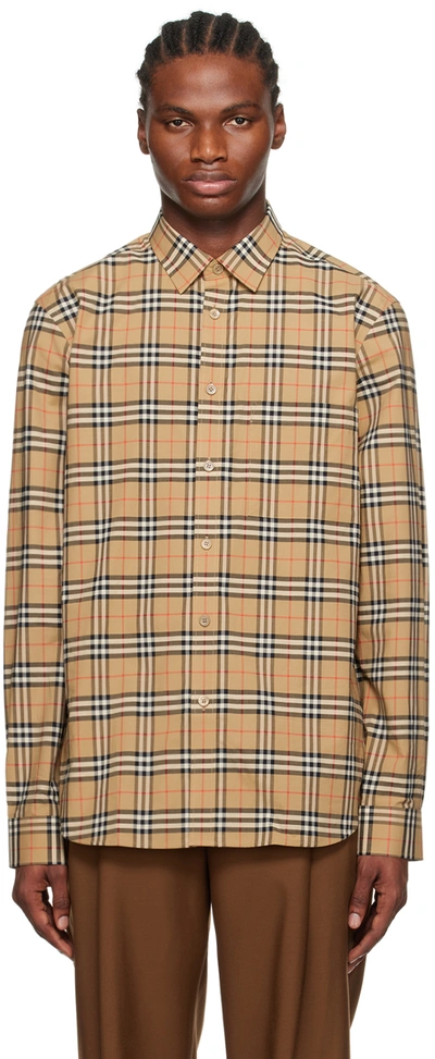 Burberry In Cotton With Vintage Check Pattern In Gold
