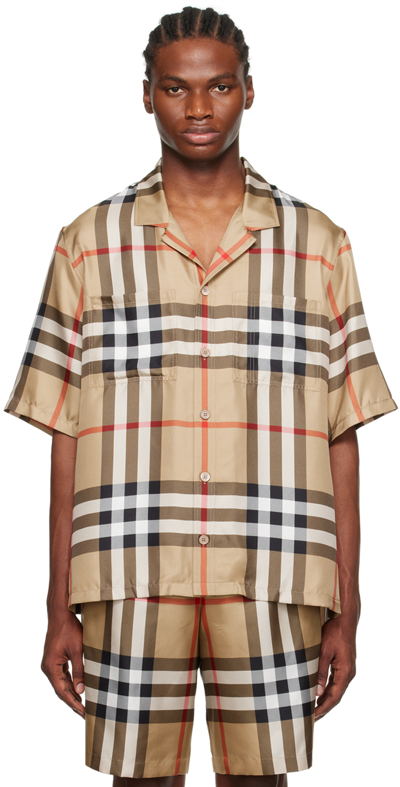 Burberry Shirt In Archive Beige Ip Chk