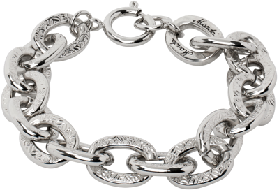 Mondo Mondo Silver Scroll Chain Bracelet In White Bronze