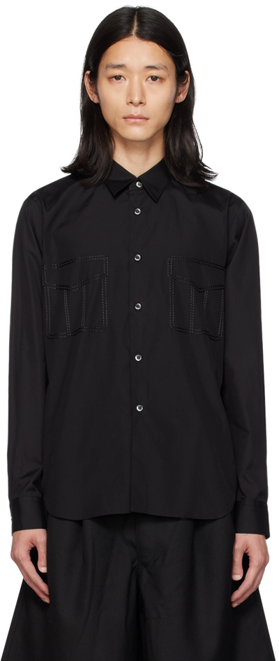 Black Comme Des Garçons Black Embroidered Shirt In 1 Black