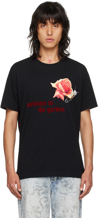 Ksubi Rose Garden Kash Graphic T-shirt In Black