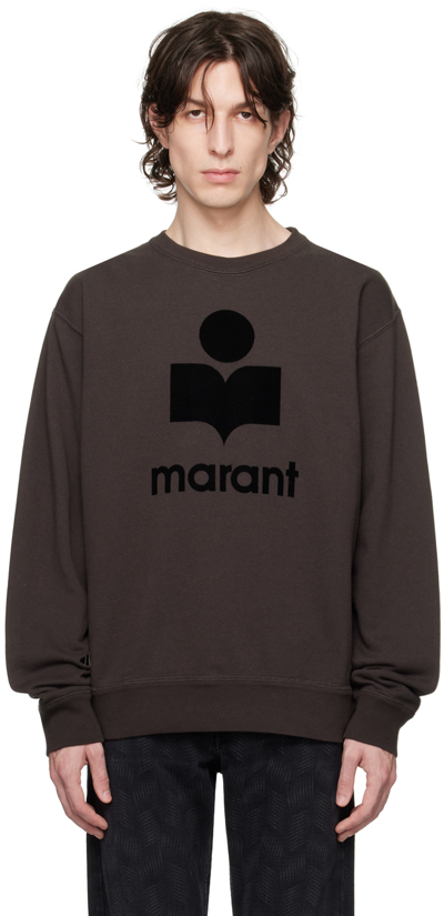 Isabel Marant Black Logo-print Sweatshirt In Green