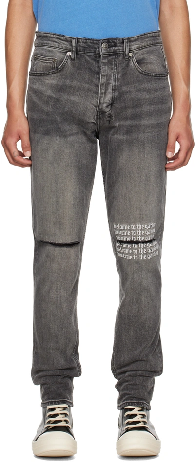 Ksubi Wolfgang Rose Garden Ripped Skinny Jeans In Black