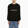 Givenchy Black Crew-neck Sweater With Inlay In Black