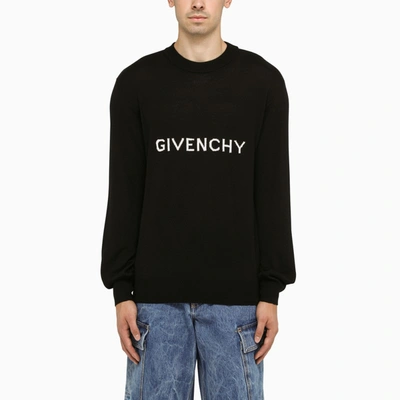 Givenchy Black Crew-neck Sweater With Inlay