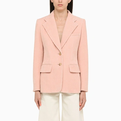 Chloé Double-breasted Corduroy Blazer Jacket In Pink