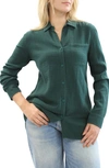 Beachlunchlounge Alessia Long Sleeve Cotton Shirt In Teal
