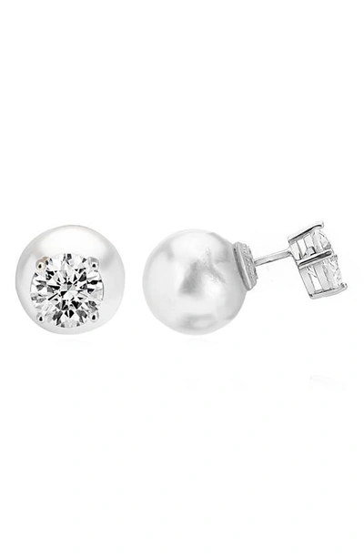 Gabi Rielle Diamond Bella Baby Pearl Back Studs Gce073rhwzpe In Silver
