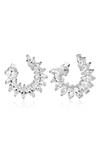 Gabi Rielle 14k Over Silver Cz Crystal Goddess Studs In Silver/white