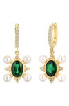Gabi Rielle 14k Over Silver Cz Huggie Earrings In Gold