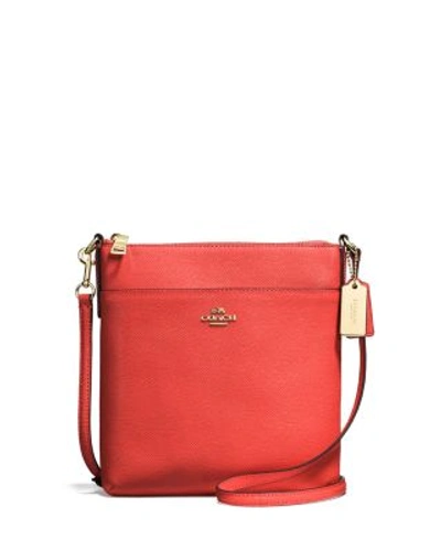 Coach Crossgrain Courier Crossbody In Deep Coral/gold