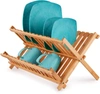 Zulay Kitchen 2-tier Bamboo Collapsible Dish Drying Rack In Brown