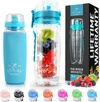 ZULAY KITCHEN FRUIT INFUSER WATER BOTTLE WITH SLEEVE & FLIP TOP LID