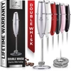 Zulay Kitchen Double Whisk High Powered Milk Frother Handheld Mixer In Silver
