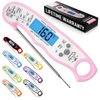 Zulay Kitchen Waterproof Digital Meat Thermometer With Backlight, Calibration & Internal Magnetic Mount In Pink