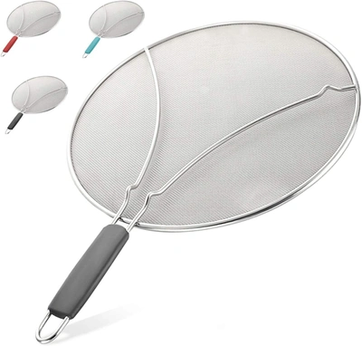 Zulay Kitchen Stainless Steel Splatter Screen For Frying Pan In Grey