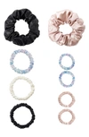 BLISSY ASSORTED 9-PACK SILK SCRUNCHIES